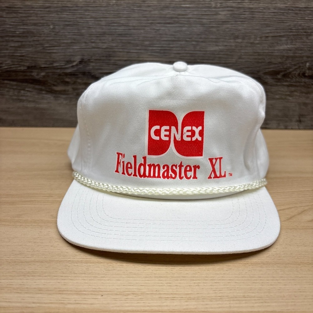 Vintage Cenex Fieldmaster XL Hat Cap Strap Back White Rope Farm Diesel Promo 90s